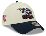 Men's Tennessee Titans New Era Cream/Navy 2022 Sideline 39THIRTY Flex Hat - Pro Jersey Sports