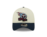 Men's Tennessee Titans New Era Cream/Navy 2022 Sideline 39THIRTY Flex Hat - Pro Jersey Sports