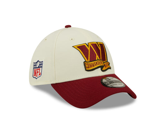 Men's Washington Commanders New Era Cream/Maroon 2022 Sideline 39THIRTY Flex Hat