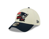 Men's New England Patriots New Era Cream/Navy 2022 Sideline 39THIRTY Flex Hat - Pro Jersey Sports