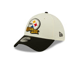 Men's Pittsburgh Steelers New Era Cream/Black 2022 Sideline 39THIRTY Flex Hat - Pro Jersey Sports