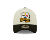 Men's Pittsburgh Steelers New Era Cream/Black 2022 Sideline 39THIRTY Flex Hat - Pro Jersey Sports