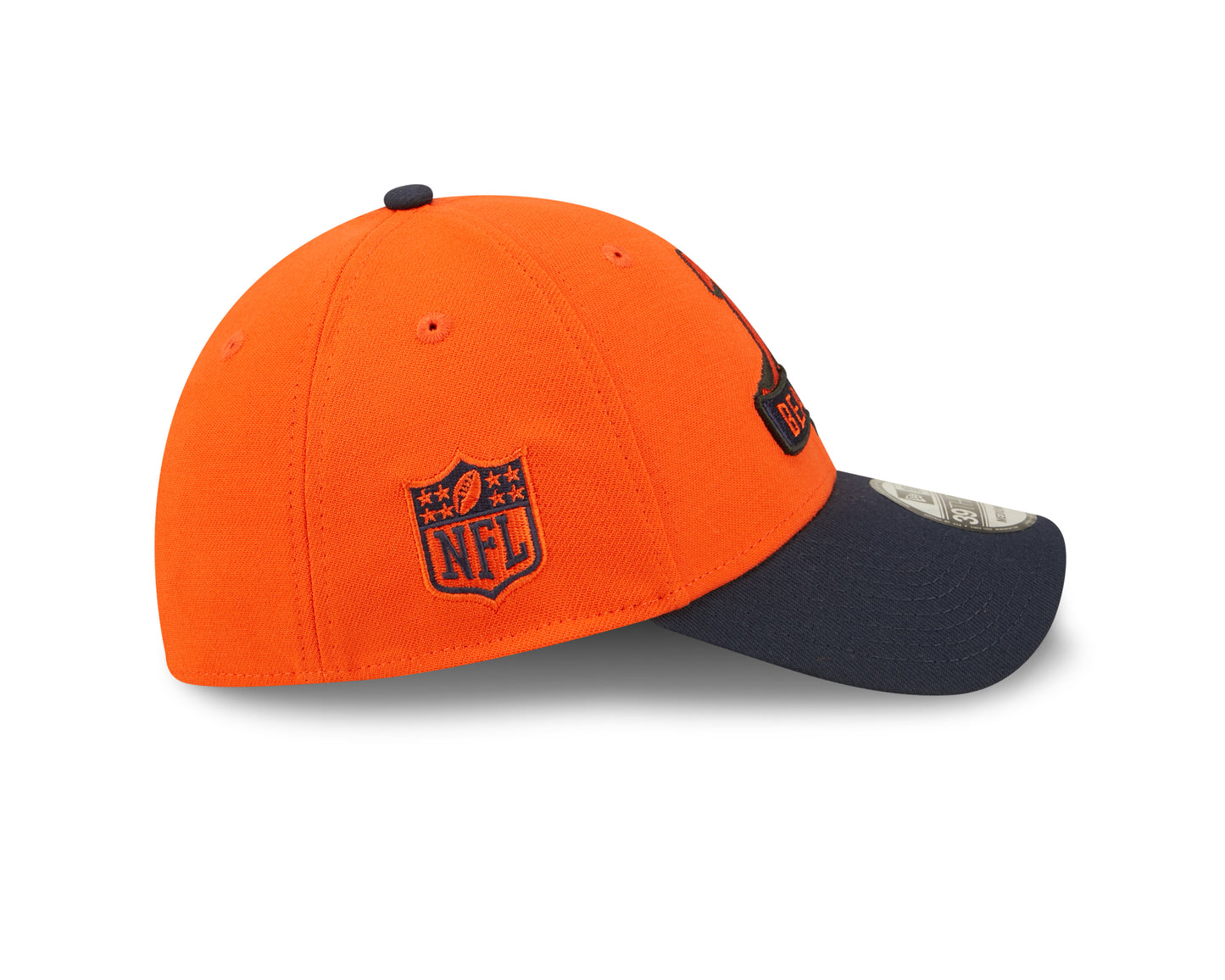 Men's Chicago Bears "B" Logo New Era Orange/Navy 2022 Sideline 39THIRTY Flex Hat