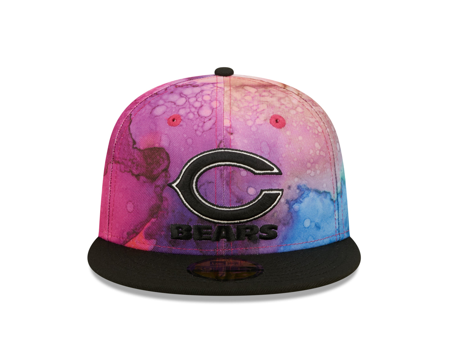 Men's Chicago Bears New Era 2022 Crucial Catch NFL Primary Logo Multi Color Ink 59FIFTY Fitted Hat