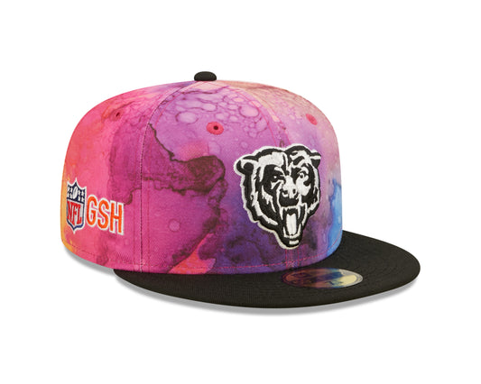 Men's Chicago Bears New Era 2022 Crucial Catch NFL Mascot Logo Multi Color Ink 59FIFTY Fitted Hat