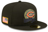 Chicago Bears 2022 Sideline Salute To Service Primary Logo Black New Era 59FIFTY Fitted Hat - Pro Jersey Sports