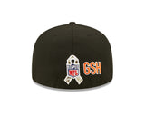 Chicago Bears 2022 Sideline Salute To Service Primary Logo Black New Era 59FIFTY Fitted Hat - Pro Jersey Sports