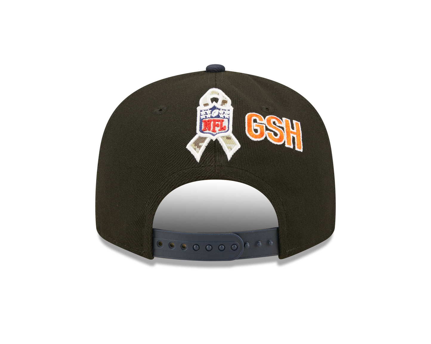 Men's Chicago Bears New Era Black/Navy 2022 Salute To Service NFL Sideline Mascot Logo 9FIFTY Snapback Adjustable Hat