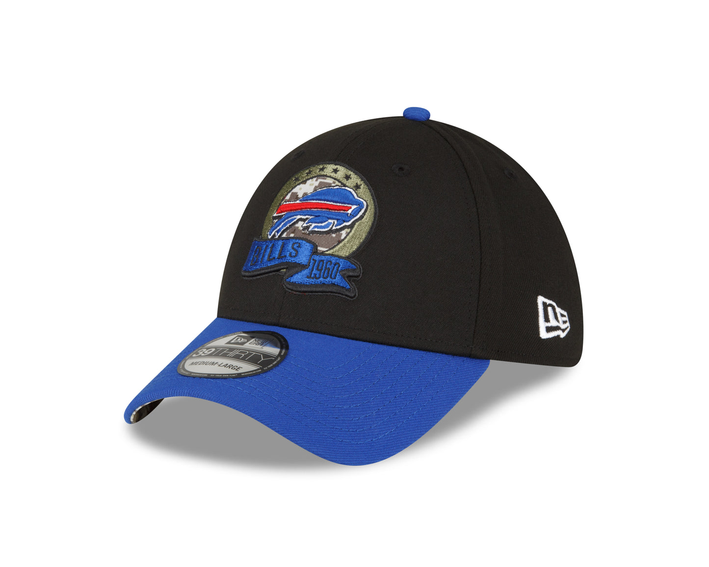 Men's Buffalo Bills New Era Black 2022 Salute to Service 39THIRTY Flex Hat