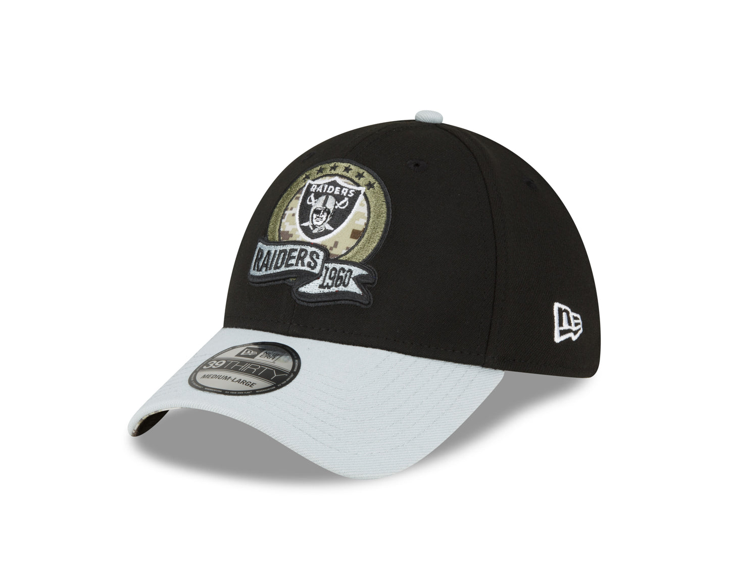 Men's Las Vegas Raiders New Era Black 2022 Salute to Service 39THIRTY Flex Hat