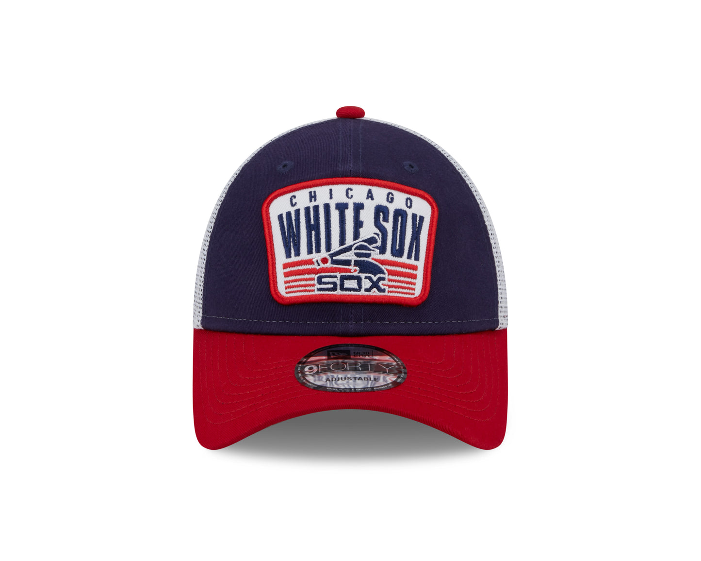 Chicago White Sox New Era 2 Tone Navy/Red Patch Trucker 9FORTY Adjustable Hat