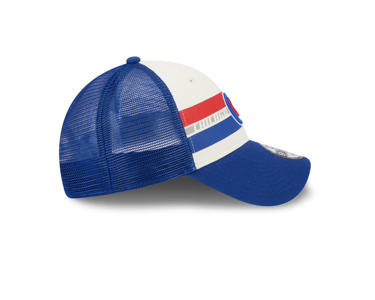 Chicago Cubs Cooperstown Collection Team Stripes New Era Trucker 9FORTY Adjustable Snapback Hat