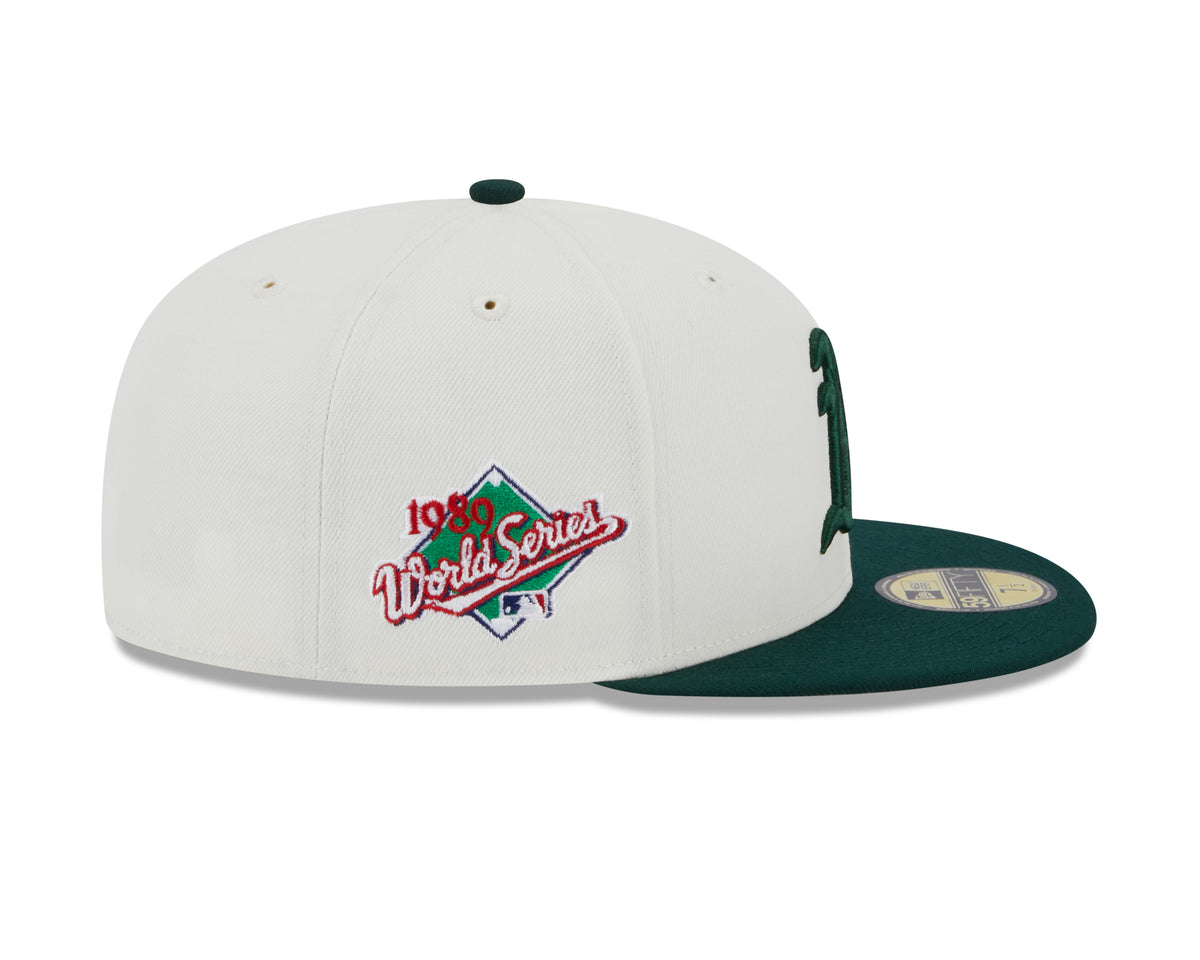 Oakland Athletics 1989 World Series Cream/Green New Era Retro 59FIFTY Fitted Hat - Pro Jersey Sports