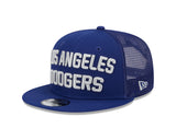 Los Angeles Dodgers New Era Blue Stacked 9FIFTY Mesh Trucker Snapback Hat - Pro Jersey Sports