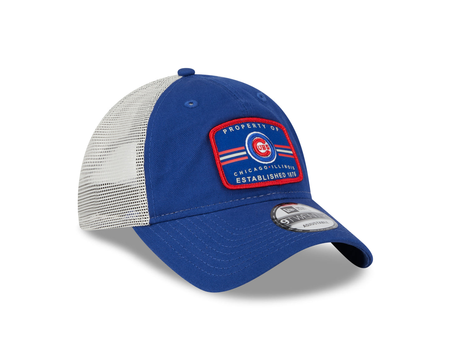 Men's Chicago Cubs Bullseye Royal Property 9TWENTY Adjustable Mesh Hat By New Era