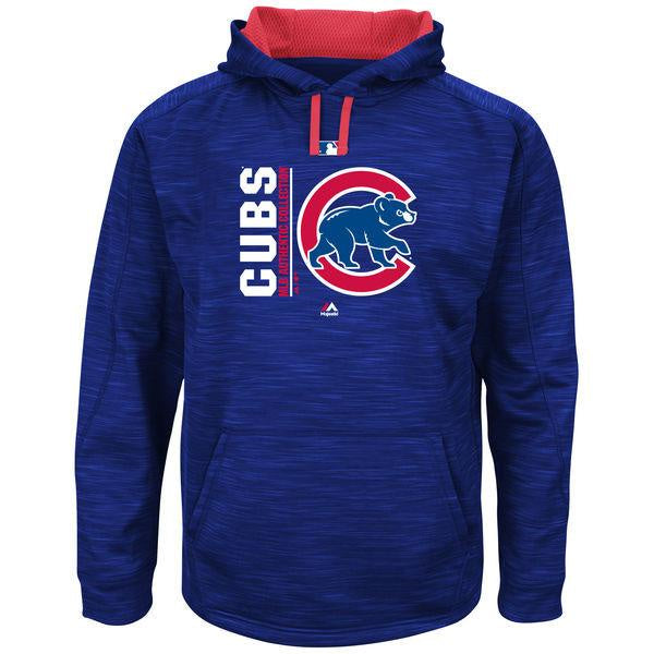 Men's Chicago Cubs Royal/Red Authentic Collection Team Icon Streak Fleece Pullover Hoodie