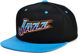 Utah Jazz Mitchell & Ness Hardwood Classics Reload 2.0 Snapback Hat - Black/Light Blue - Pro Jersey Sports