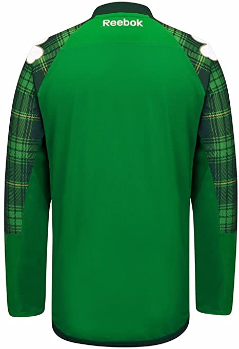 Men's Chicago Blackhawks St. Patrick's Day Reebok Green Tartan Practice Jersey - Pro Jersey Sports