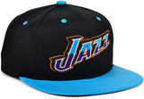 Utah Jazz Mitchell & Ness Hardwood Classics Reload 2.0 Snapback Hat - Black/Light Blue - Pro Jersey Sports