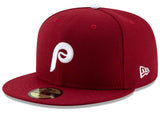 Men's Philadelphia Phillies New Era Maroon Alternate 2 Authentic Collection On-Field 59FIFTY Fitted Hat - Pro Jersey Sports