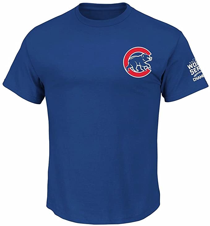 Men's Chicago Cubs Jake Arrieta Majestic Royal 2016 World Series Champions Name & Number T-Shirt