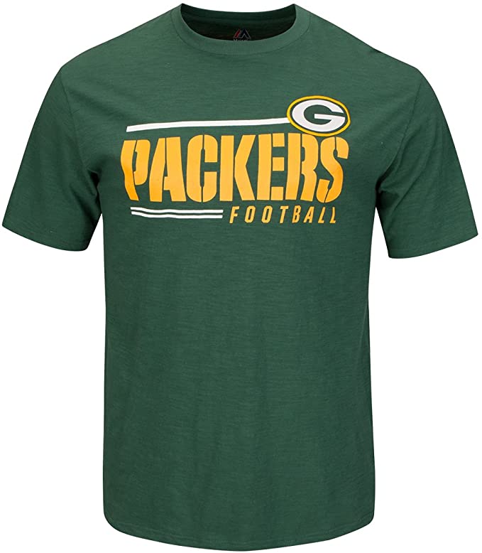 Men's Green Bay Packers Line of Scrimmage Green Majestic T-Shirt