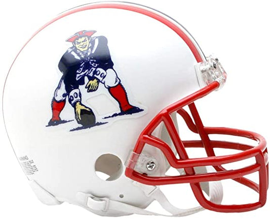 Riddell New England Patriots 1982-89 White VSR4 Mini Helmet - Pro Jersey Sports