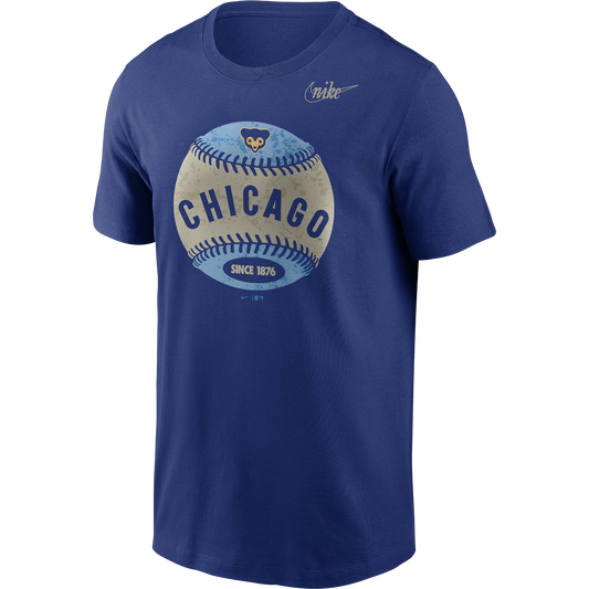 Men’s Nike Chicago Cubs Cooperstown Collection Replay Royal Blue Baseball T-Shirt