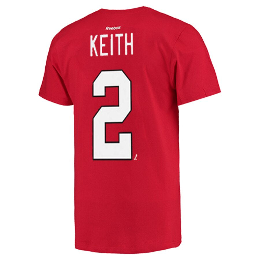 Men's Chicago Blackhawks Duncan Keith Name & Number Player T-Shirt, Red