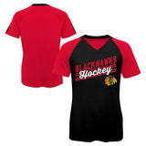 Girls Youth Chicago Blackhawks Goalie Girl Ultra V-Neck Tee - Pro Jersey Sports