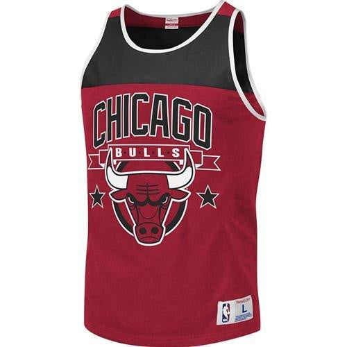 Men's Chicago Bulls Red Mitchell & Ness Red Color Blocked Tank Top