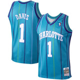 Men’s Baron Davis Charlotte Hornets Teal 1999-2000 Swingman Replica Jersey By Mitchell & Ness - Pro Jersey Sports