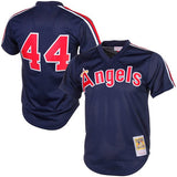 Men's Reggie Jackson California Angels Mitchell & Ness Cooperstown Collection Mesh Batting Practice Button-Up Jersey - Navy - Pro Jersey Sports