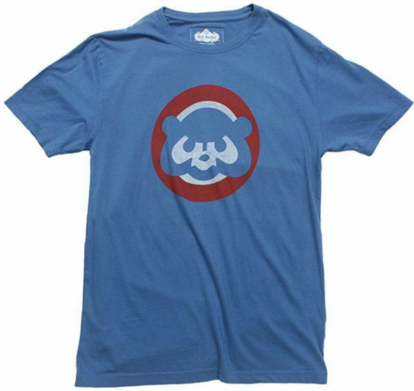 Men's Chicago Cubs Distressed 1984 Logo Vintage Brass Tacks Tee By Red Jacket