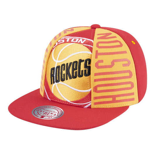 Houston Rockets Hardwood Classics Red Big Face Callout Mitchell & Ness Snapback Hat
