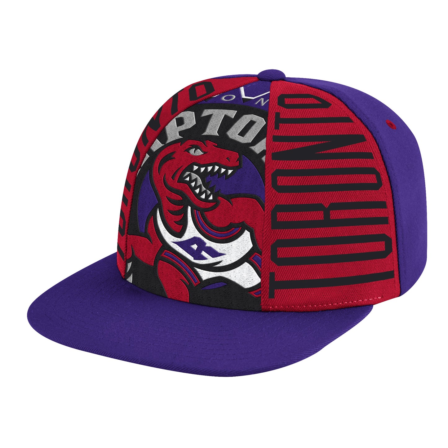 Toronto Raptors Hardwood Classics Purple Big Face Callout Mitchell & Ness Snapback Hat