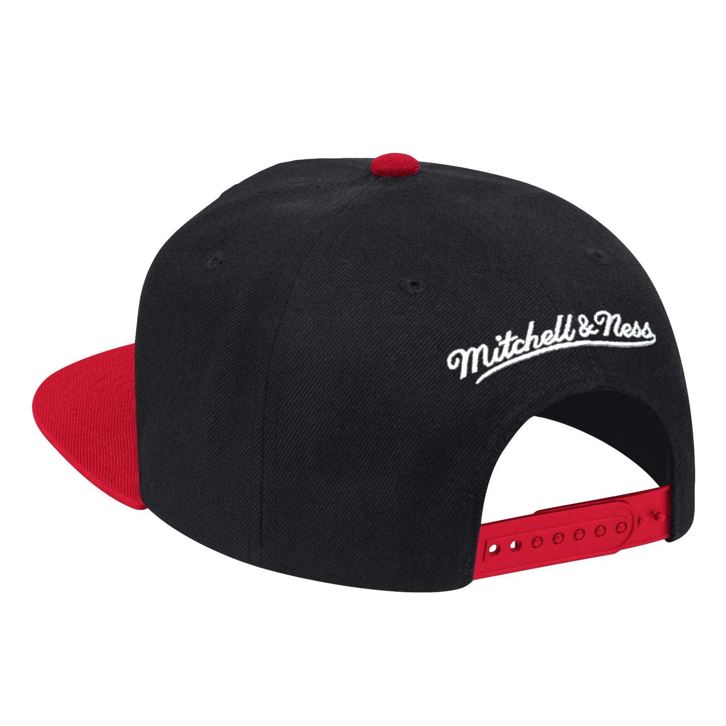 Chicago Bulls Black and Red Billboard Script Mitchell & Ness Snapback Hat