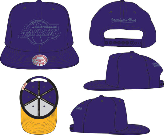 Los Angeles Lakers Mitchell & Ness Tonal Eclipse Snapback Hat- Purple