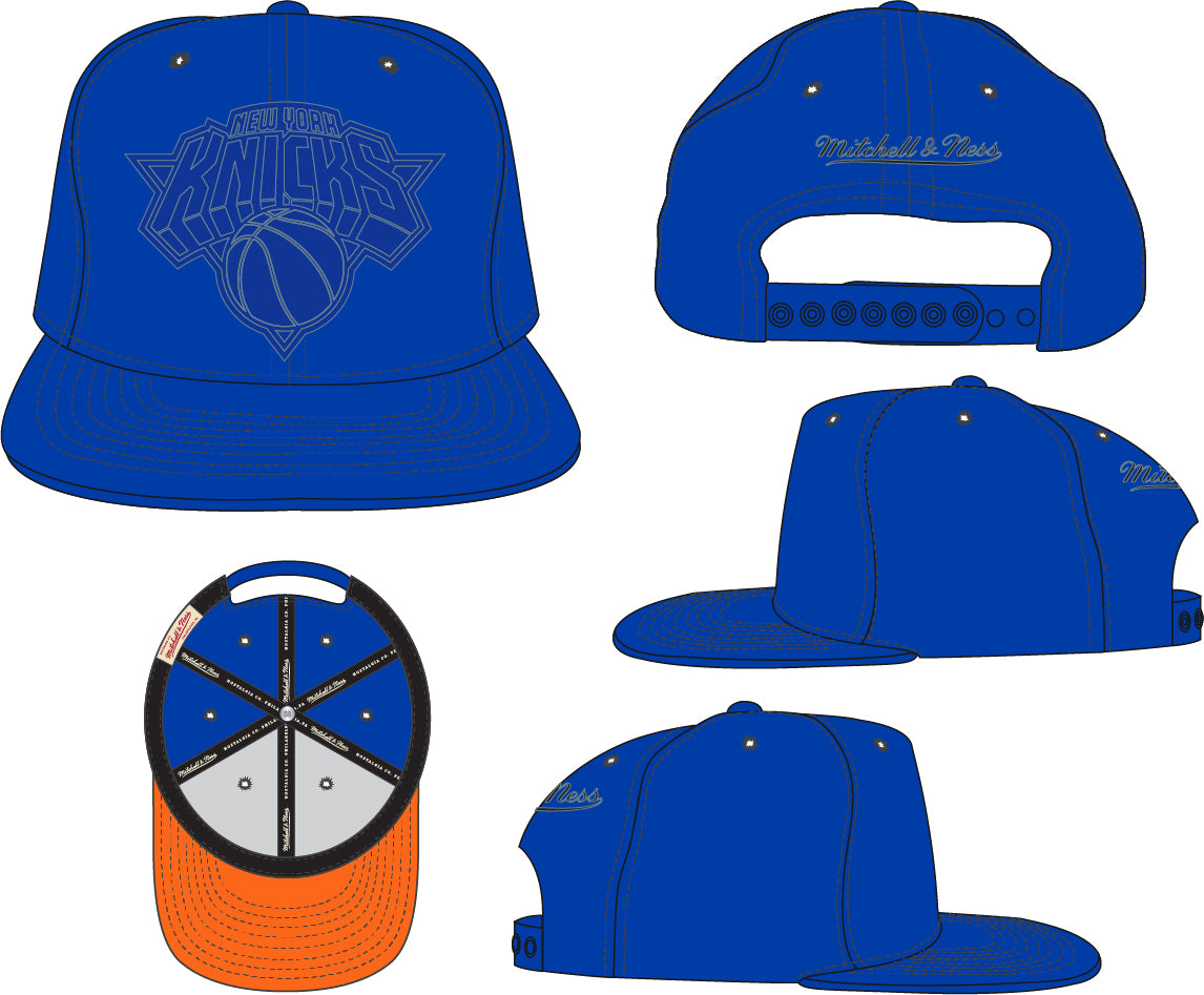 New York Knicks Mitchell & Ness Tonal Eclipse Snapback Hat- Blue