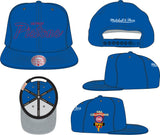 Men's Detroit Pistons Hardwood Classics Mitchell & Ness Script Champ Year Trophy Royal Snapback Hat - Pro Jersey Sports