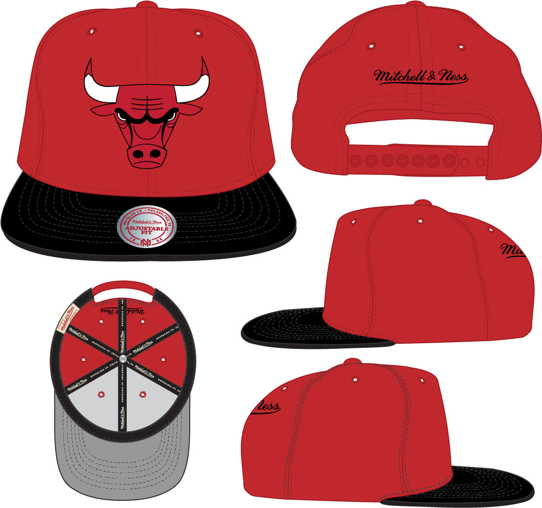 Men's Mitchell & Ness Chicago Bulls Core Red/ Black Adjustable Snapback Hat