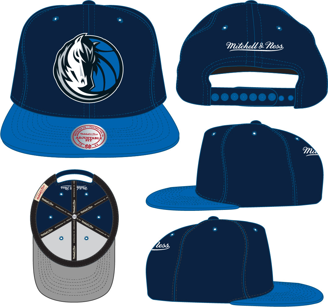 Men's Dallas Mavericks NBA Core Basic Navy 2 Tone Mitchell & Ness Snapback Hat