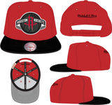 Mens NBA Houston Rockets Red/ Black Mitchell And Ness Basic Core Snapback Hat - Pro Jersey Sports