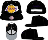 Men's Mitchell & Ness Los Angeles Lakers Black Adjustable Snapback Hat - Pro Jersey Sports