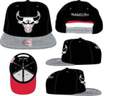 Mens's Chicago Bulls HWC Black/Grey Core Basic Mitchell & Ness Snapback Hat - Pro Jersey Sports