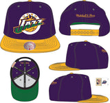 Men's Utah Jazz Mitchell & Ness Purple/Gold Hardwood Classics Reload 2.0 Snapback Adjustable Hat - Pro Jersey Sports