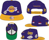 Men's Los Angeles Lakers NBA Patched Up 2 Tone Purple/ Gold Mitchell & Ness Adjustable Snapback Hat - Pro Jersey Sports