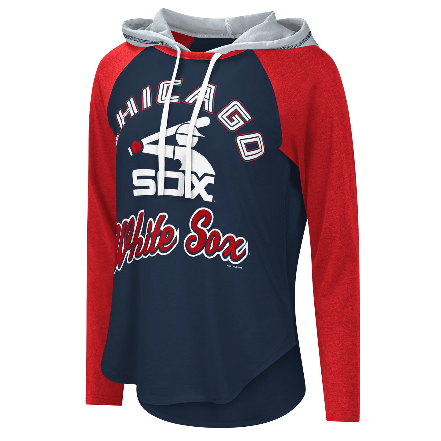 Womens Chicago White Sox Cooperstown Collection Navy and Red Long Sleeve Hoodie