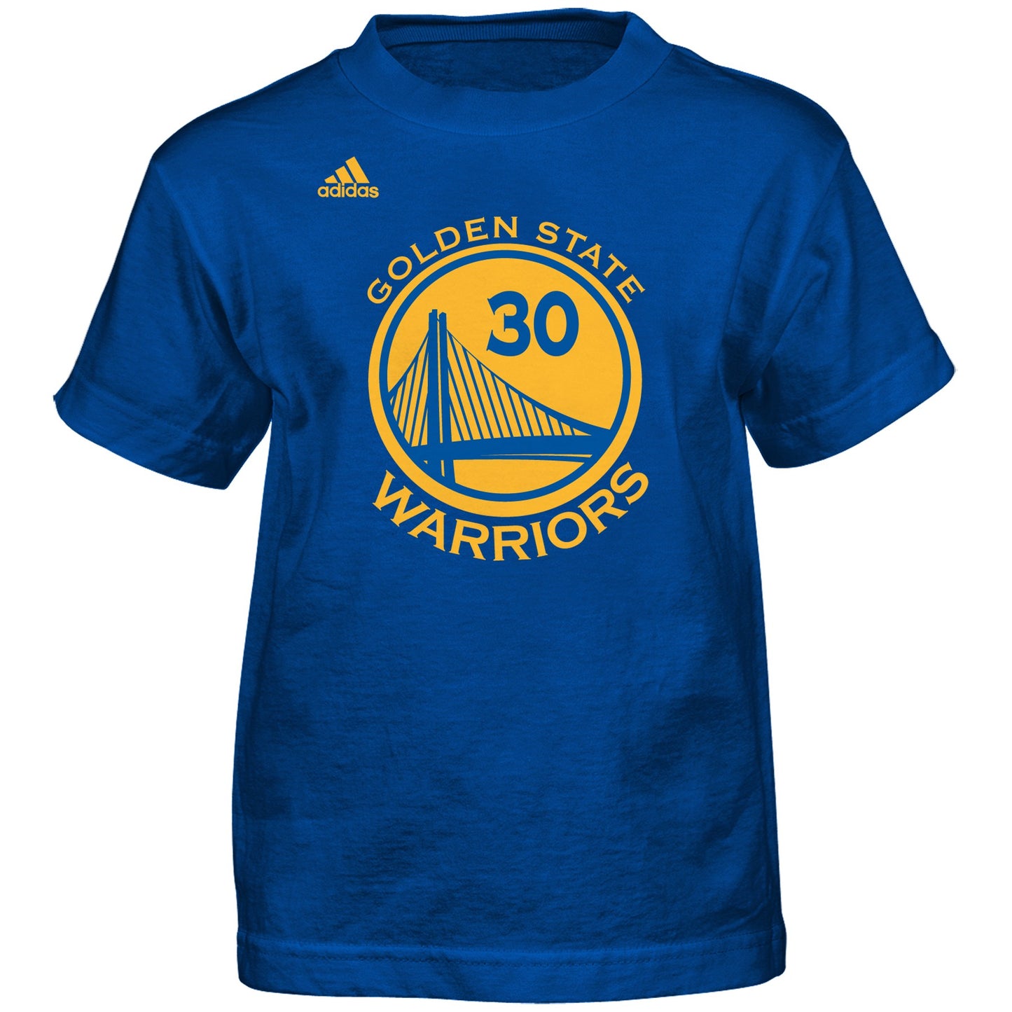Kids NBA adidas Stephen Curry Golden State Warriors Bright Blue Child Name and Number T-Shirt