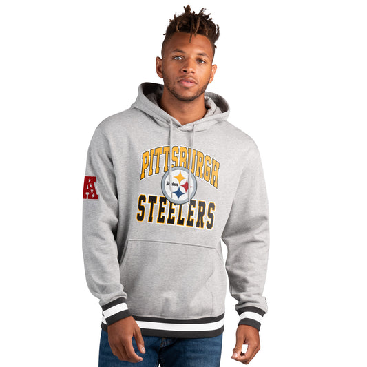 Men's Pittsburgh Steelers Gray Starter Snap Hoodie